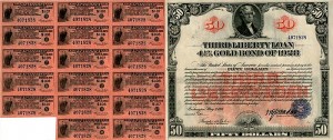 $50 Third Liberty Loan Bond - Extremely Rare Type